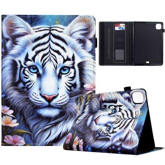 For iPad Pro 11 2024 Painted Pattern Leather Tablet Case(White Tiger) - iPad Pro 11 2024 Cases by buy2fix | Online Shopping UK | buy2fix