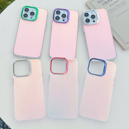 For iPhone 16 Plus Color Plating Discoloration PC Phone Case(Cyan Grey) - iPhone 16 Plus Cases by buy2fix | Online Shopping UK | buy2fix