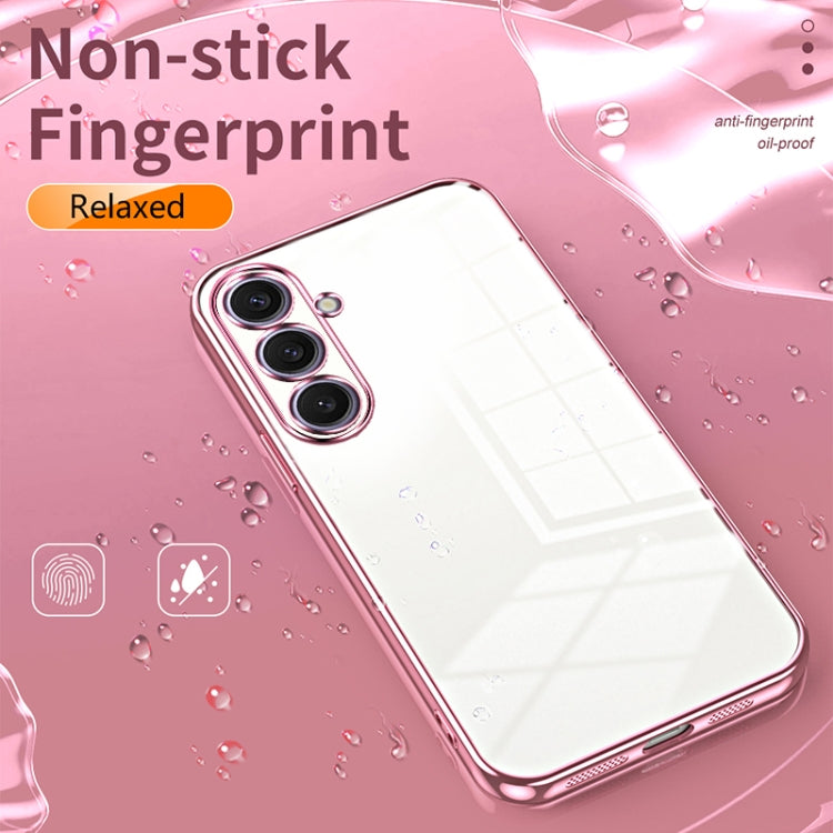 For Samsung Galaxy S25+ 5G Transparent Plating Fine Hole Phone Case(Silver) - Galaxy S25+ 5G Cases by buy2fix | Online Shopping UK | buy2fix