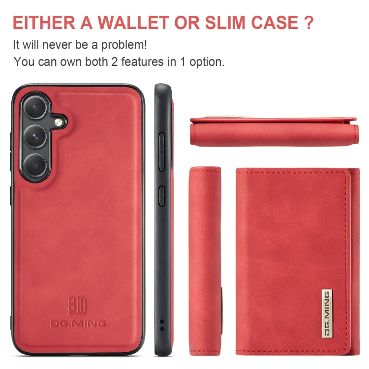 For Samsung Galaxy S24 FE 5G DG.MING M1 Series 3-Fold Multi Card Wallet + Magnetic Phone Case(Red) - Galaxy S24 FE 5G Cases by DG.MING | Online Shopping UK | buy2fix