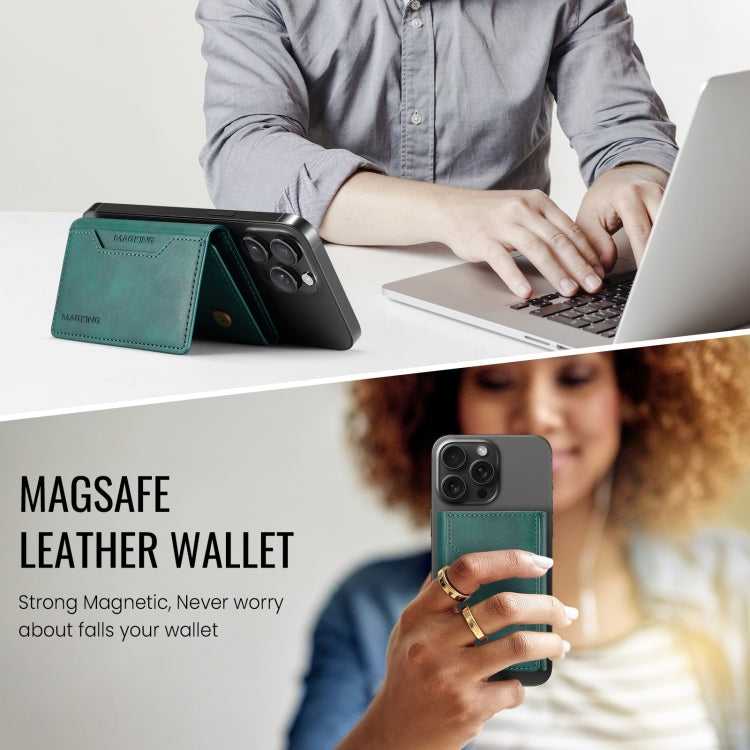 DG.MING MAGKING-K2 Series MagSafe RFID Card Bag(Green) - Card & Passport Bags by DG.MING | Online Shopping UK | buy2fix