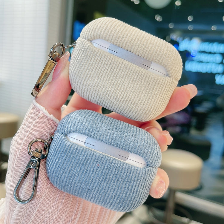 For AirPods Pro 2 Corduroy Cloth Pattern Earphone Protective Case(Sky Blue) - For AirPods Pro 2 by buy2fix | Online Shopping UK | buy2fix