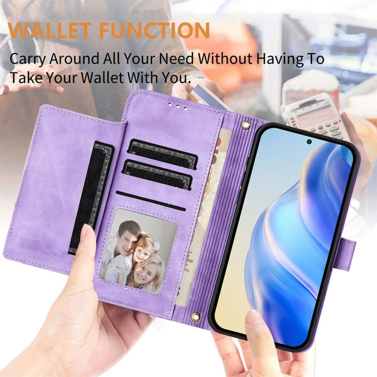 For Motorola Moto G Play 5G 2024 Multi-Card Slots Zipper Wallet Leather Phone Case(Purple) - Motorola Cases by buy2fix | Online Shopping UK | buy2fix