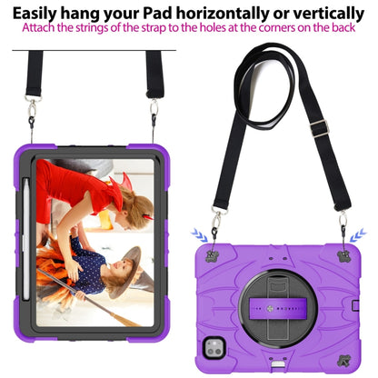 For iPad Pro 11 2024 Bat Hand Grip Turntable Stand Tablet Case(Purple Black) - iPad Pro 11 2024 Cases by buy2fix | Online Shopping UK | buy2fix