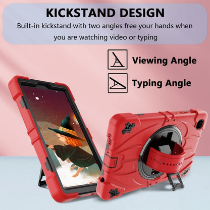 For Samsung Galaxy Tab A7 Lite Bat Hand Grip Turntable Stand Tablet Case(Red Black) - Tab A7 Lite T220 / T225 by buy2fix | Online Shopping UK | buy2fix