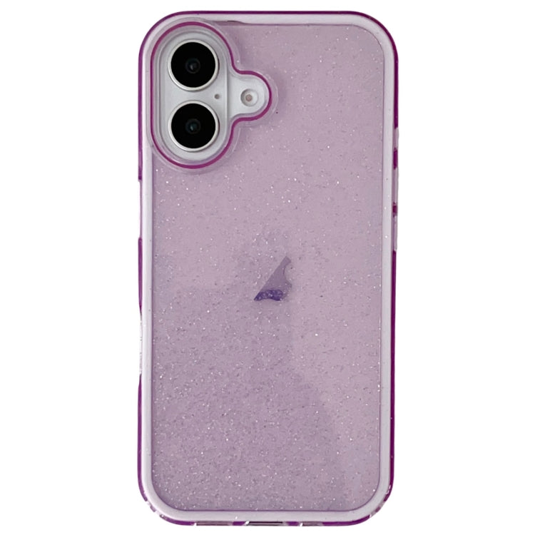 For iPhone 16 IMD 3 in 1 Glitter TPU Hybrid PC Phone Case(Purple) - iPhone 16 Cases by buy2fix | Online Shopping UK | buy2fix