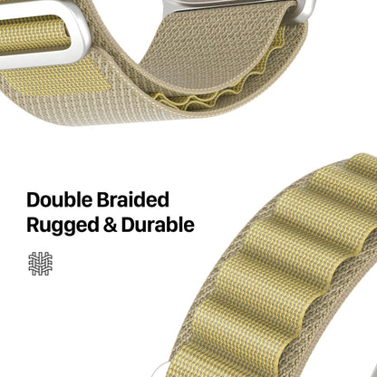 For Apple Watch 46mm / 49mm / 45mm / 44mm DUX DUCIS GS Series Nylon Loop Watch Band(Tan) - Watch Bands by DUX DUCIS | Online Shopping UK | buy2fix