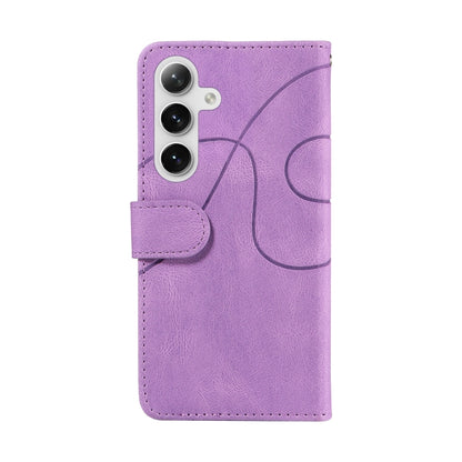 For Samsung Galaxy S25+ / S24+ 5G Dual-color Splicing Flip Leather Phone Case(Purple) - Galaxy S25+ 5G Cases by buy2fix | Online Shopping UK | buy2fix