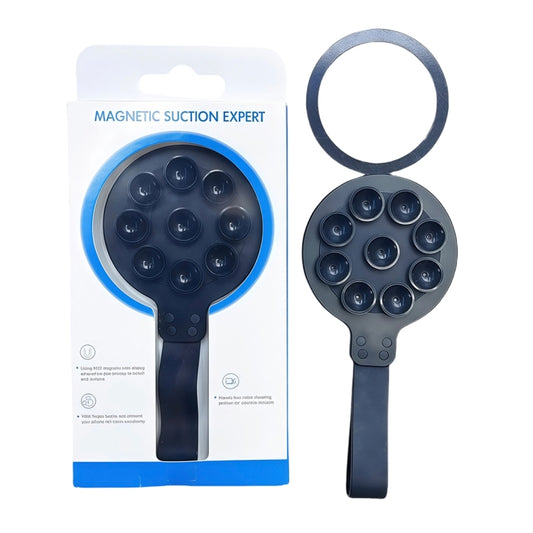 Suction Cup Magnetic Silicone Band Phone Holder(Black) - Hand-Sticking Bracket by buy2fix | Online Shopping UK | buy2fix