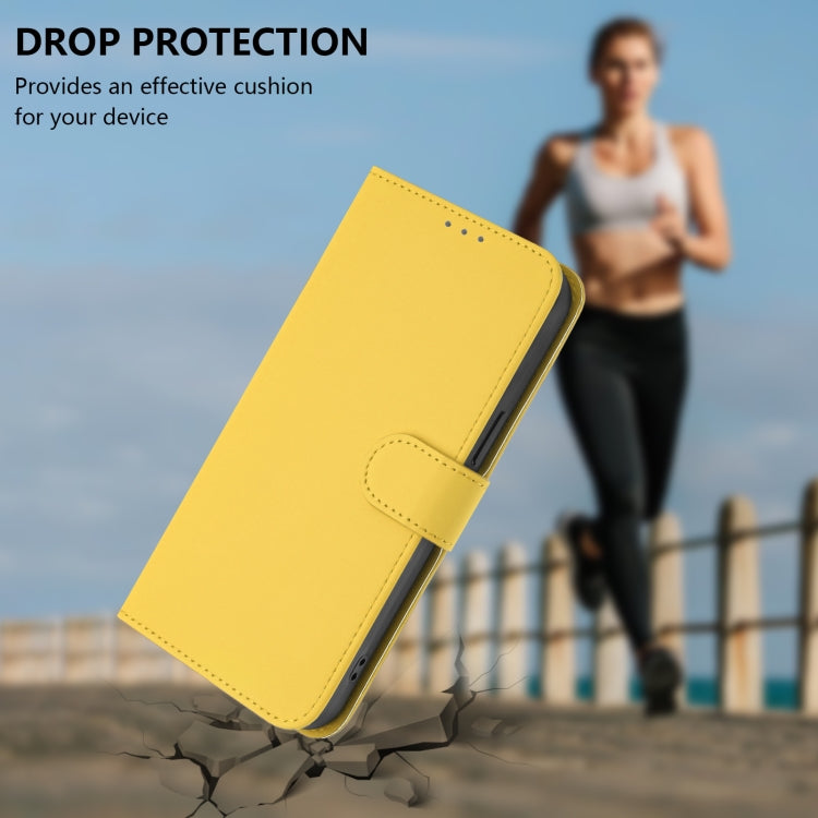 For Sony Xperia 10 VI 2024 Skin Feel Solid Color Leather Phone Case with Lanyard(Lemon Yellow) - Sony Cases by buy2fix | Online Shopping UK | buy2fix