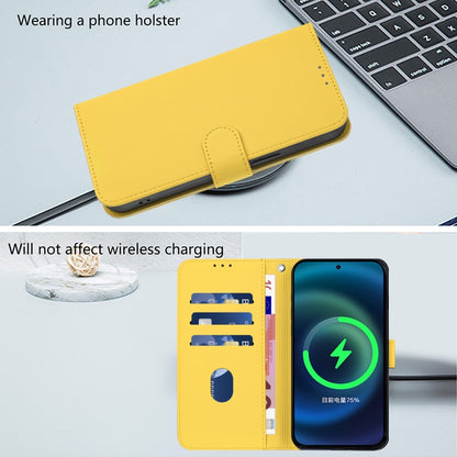 For iPhone 16 Pro Skin Feel Solid Color Leather Phone Case with Lanyard(Lemon Yellow) - iPhone 16 Pro Cases by buy2fix | Online Shopping UK | buy2fix