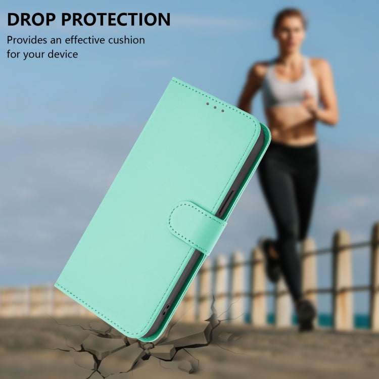 For Tecno Spark Go 2024 4G Skin Feel Solid Color Leather Phone Case with Lanyard(Mint Green) - Tecno Cases by buy2fix | Online Shopping UK | buy2fix