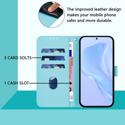 For Tecno Spark Go 2024 4G Skin Feel Solid Color Leather Phone Case with Lanyard(Sky Blue) - Tecno Cases by buy2fix | Online Shopping UK | buy2fix