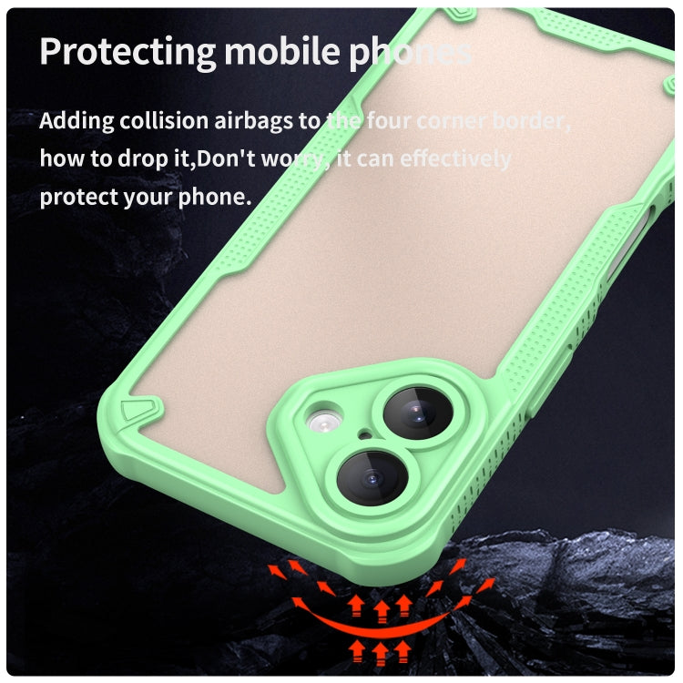 For iPhone 16 Plus Armor Glaze PC Hybrid TPU Phone Case(Green) - iPhone 16 Plus Cases by buy2fix | Online Shopping UK | buy2fix