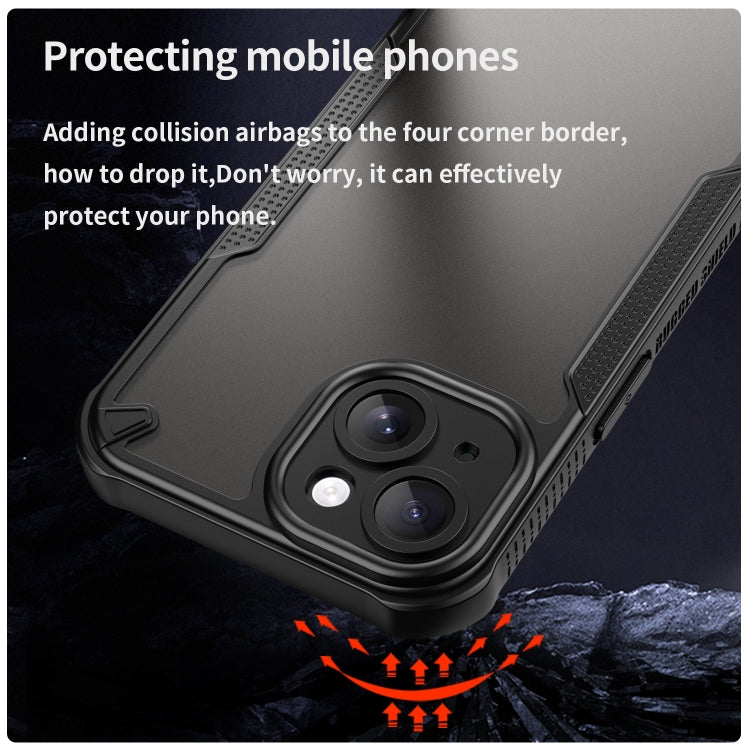 For iPhone 15 Armor Glaze PC Hybrid TPU Phone Case(Black) - iPhone 15 Cases by buy2fix | Online Shopping UK | buy2fix