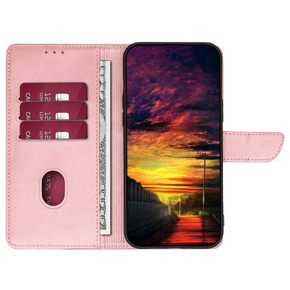 For iPhone 16 Calf Texture Buckle Flip Leather Phone Case(Rose Gold) - iPhone 16 Cases by buy2fix | Online Shopping UK | buy2fix