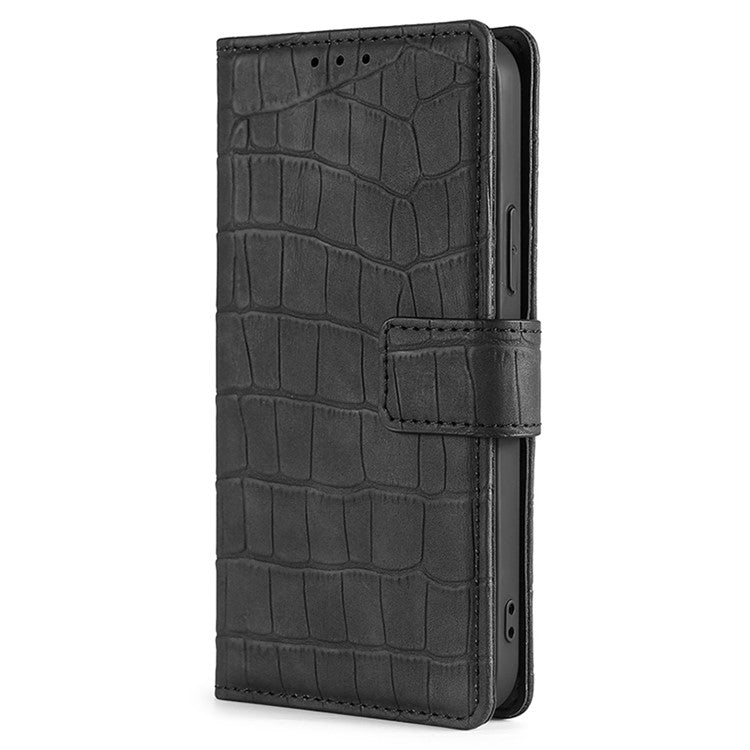 For iPhone 16 Pro Skin Feel Crocodile Magnetic Clasp Leather Phone Case(Black) - iPhone 16 Pro Cases by buy2fix | Online Shopping UK | buy2fix