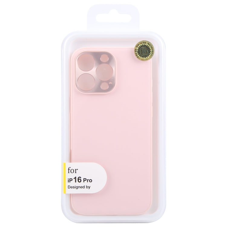 For iPhone 16 Pro GEBEI Plain Leather TPU Hybrid PU Phone Case(Pink) - iPhone 16 Pro Cases by GEBEI | Online Shopping UK | buy2fix