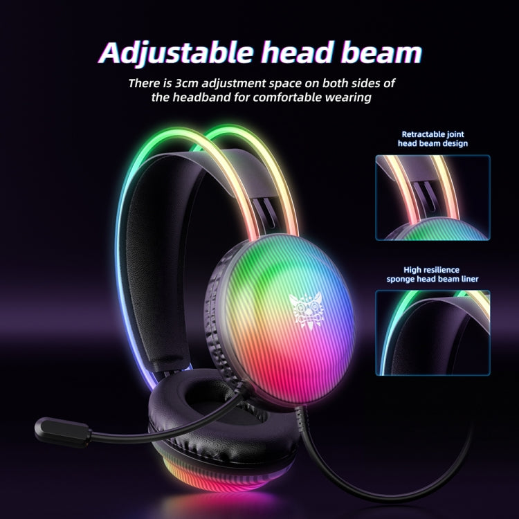 ONIKUMA X29 Head-mounted RGB Light Wired Gaming Headset, Cable Length: 2.2m(Black) - Multimedia Headset by ONIKUMA | Online Shopping UK | buy2fix