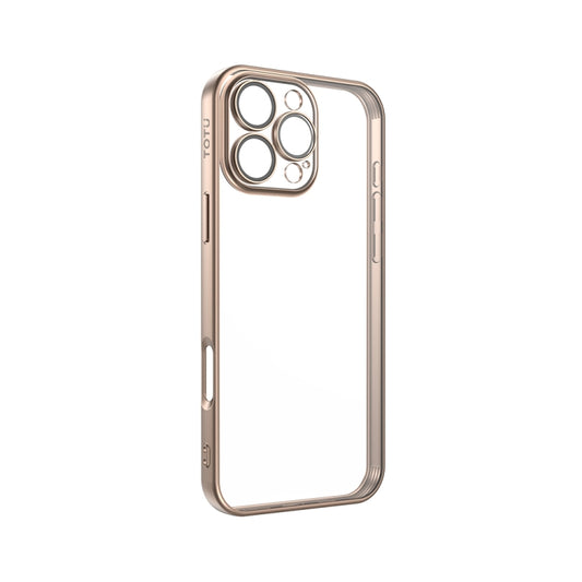 For iPhone 16 Pro Max TOTU PC-2 Soft Jane Series Electroplated TPU Phone Case with Lens Film(Gold) - iPhone 16 Pro Max Cases by TOTUDESIGN | Online Shopping UK | buy2fix