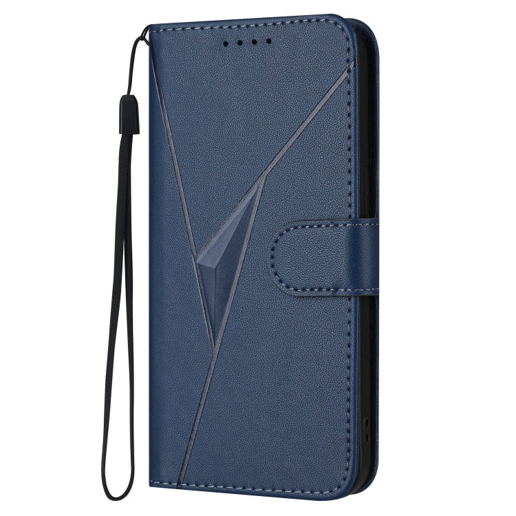 For Motorola Edge 5G 2024 Triangle Pattern Buckle Clasp Leather Phone Case(Royal Blue) - Motorola Cases by buy2fix | Online Shopping UK | buy2fix