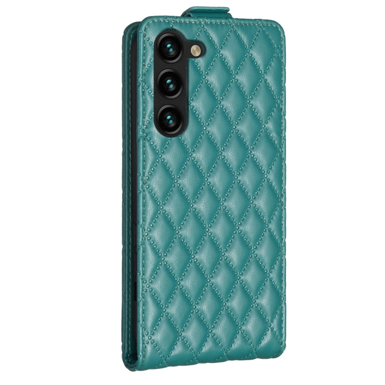 For Samsung Galaxy S25 5G Diamond Lattice Vertical Flip Leather Phone Case(Green) - Galaxy S25 5G Cases by buy2fix | Online Shopping UK | buy2fix