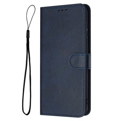 For Samsung Galaxy S25 / S24 5G Solid Calf Texture Flip Leather Phone Case(Dark Blue) - Galaxy S25 5G Cases by buy2fix | Online Shopping UK | buy2fix