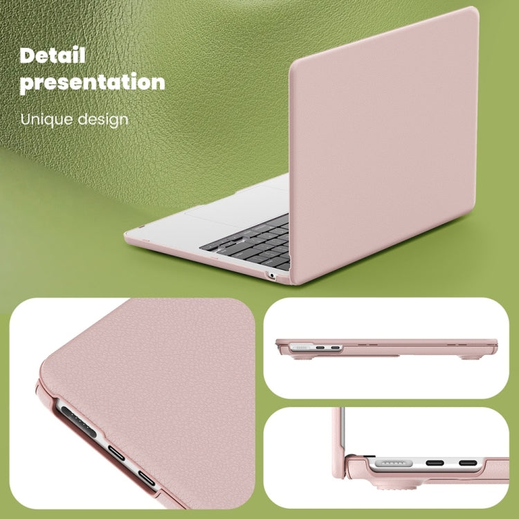 For MacBook Air 13.6 inch A3113 / A2681 Business Magnetic Holder PC + PU Laptop Protective Case(Pink) - MacBook Air Cases by buy2fix | Online Shopping UK | buy2fix