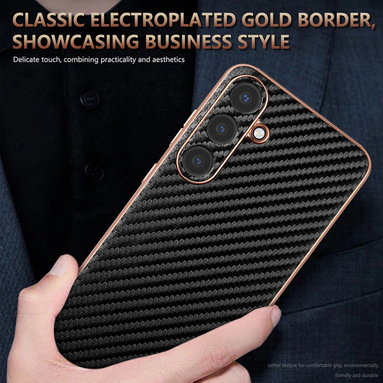 For Samsung Galaxy S25+ 5G AZNS Electroplated Edge Carbon Fiber Texture Phone Case(Green) - Galaxy S25+ 5G Cases by AZNS | Online Shopping UK | buy2fix