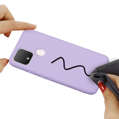 For Google Pixel 5 Pure Color Liquid Silicone Shockproof Full Coverage Case(Purple) - Google Cases by buy2fix | Online Shopping UK | buy2fix