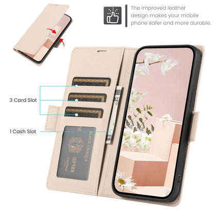 For Samsung Galaxy S25+ / S24+ 5G Side Buckle RFID Anti-theft Leather Phone Case(Apricot) - Galaxy S25+ 5G Cases by buy2fix | Online Shopping UK | buy2fix