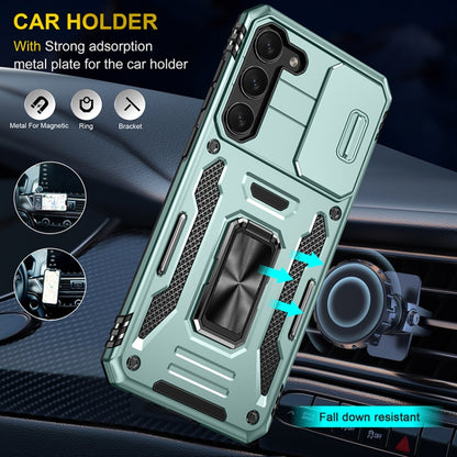 For Samsung Galaxy S25+ 5G Armor PC Hybrid TPU Camera Shield Phone Case(Alpine Green) - Galaxy S25+ 5G Cases by buy2fix | Online Shopping UK | buy2fix