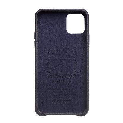 For iPhone 11 Pro Max QIALINO Shockproof Top-grain Leather Protective Case(Royal Blue) - iPhone 11 Pro Max Cases by QIALINO | Online Shopping UK | buy2fix