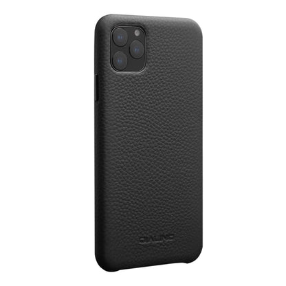 For iPhone 11 Pro Max QIALINO Shockproof Top-grain Leather Protective Case(Black) - iPhone 11 Pro Max Cases by QIALINO | Online Shopping UK | buy2fix
