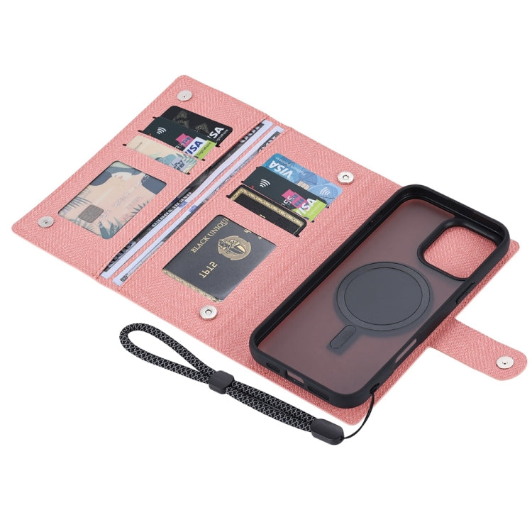 For iPhone 16 Pro Max ViLi GBS Series MagSafe Magnetic RFID Leather Flip Phone Case(Pink) - iPhone 16 Pro Max Cases by ViLi | Online Shopping UK | buy2fix