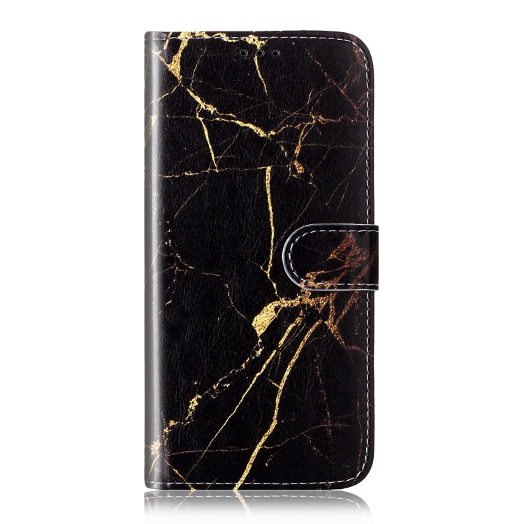 For Samsung Galaxy S25+ 5G Colored Drawing Marble Pattern Leather Phone Case(Black Gold Marble) - Galaxy S25+ 5G Cases by buy2fix | Online Shopping UK | buy2fix