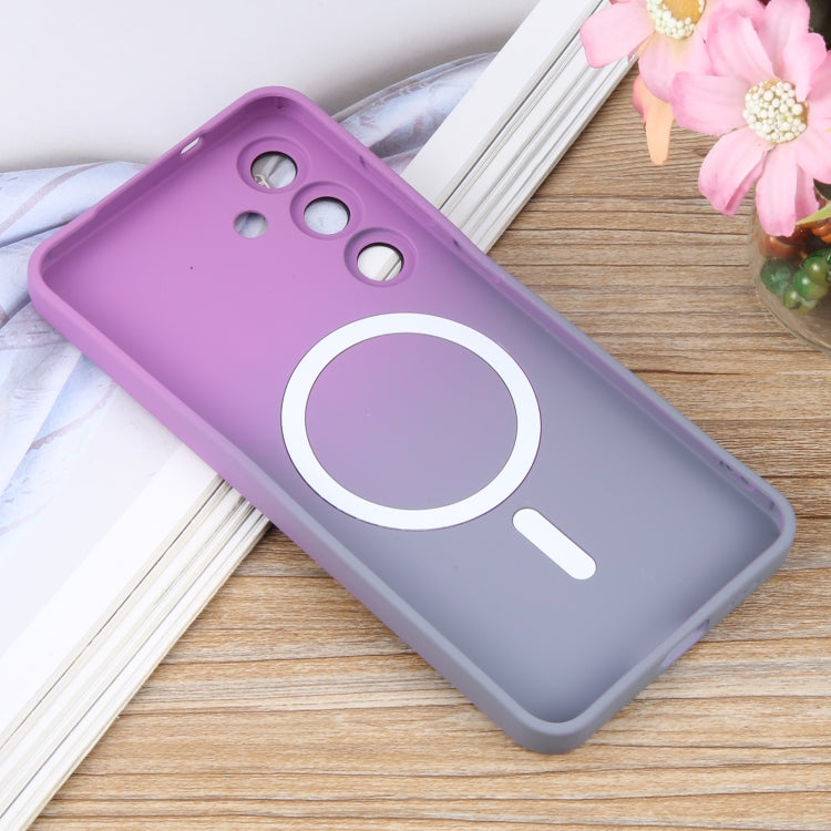 For Samsung Galaxy S25 5G Liquid TPU Silicone Gradient MagSafe Phone Case(Purple Grey) - Galaxy S25 5G Cases by buy2fix | Online Shopping UK | buy2fix