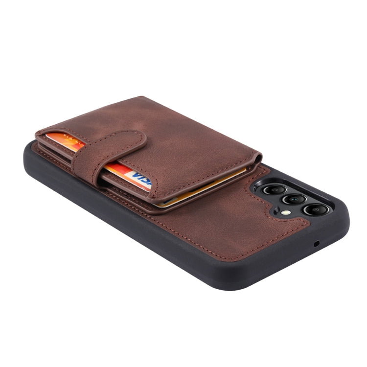 For Samsung Galaxy S25 5G Skin Feel Dream RFID Anti-theft PU Card Bag Phone Case(Coffee) - Galaxy S25 5G Cases by buy2fix | Online Shopping UK | buy2fix