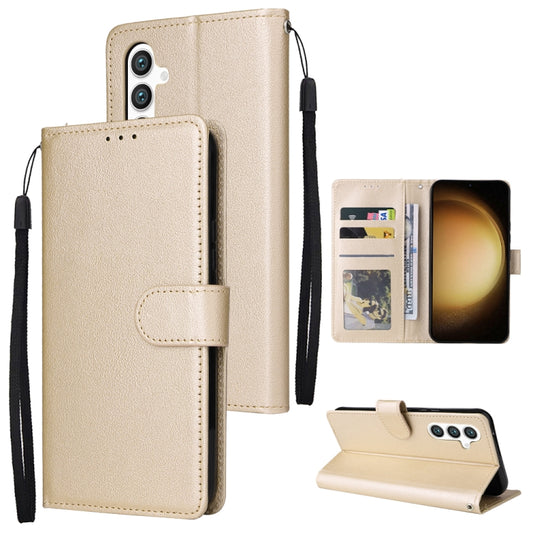 For Samsung Galaxy S25+ 5G 3-Card Slots Multifunctional Leather Phone Case(Gold) - Galaxy S25+ 5G Cases by buy2fix | Online Shopping UK | buy2fix