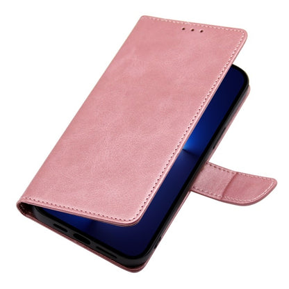 For Samsung Galaxy S25 5G Calf Texture Buckle Flip Leather Phone Case(Rose Gold) - Galaxy S25 5G Cases by buy2fix | Online Shopping UK | buy2fix