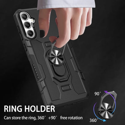 For Samsung Galaxy S25 5G Ring Holder Armor Hybrid Phone Case(Black) - Galaxy S25 5G Cases by buy2fix | Online Shopping UK | buy2fix