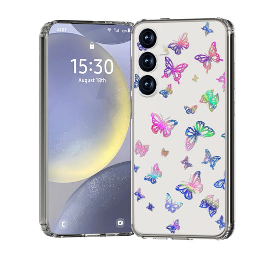 For Samsung Galaxy S25 5G IMD Double Piece Simple Fresh Shockproof Phone Case(Laser Butterfly) - Galaxy S25 5G Cases by buy2fix | Online Shopping UK | buy2fix