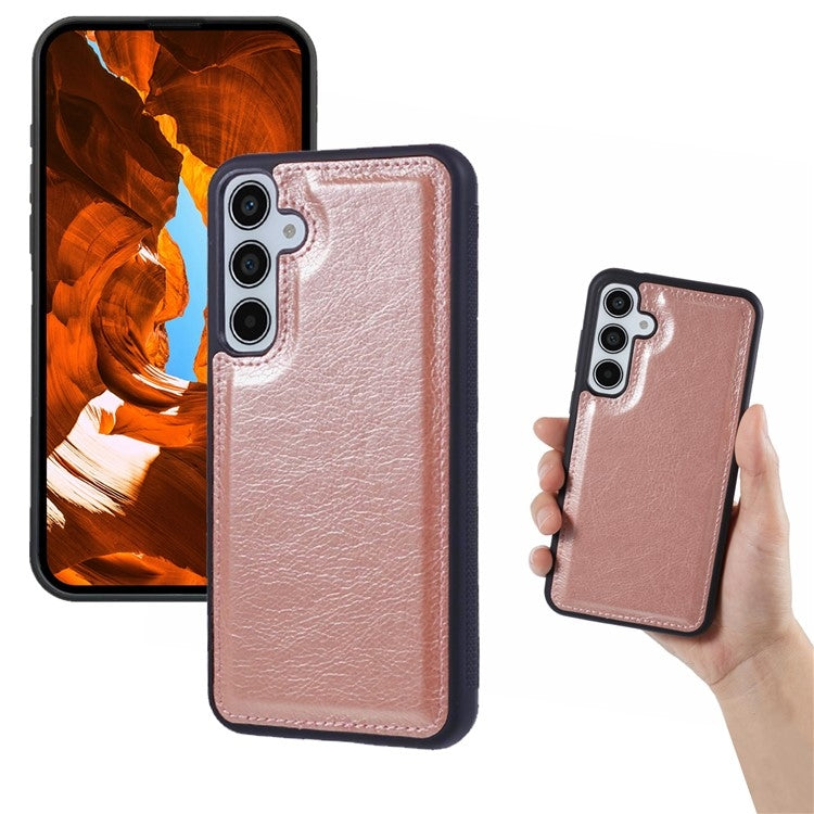 For Samsung Galaxy S25 5G Cowhide Texture Back Cover Phone Case(Rose Gold) - Galaxy S25 5G Cases by buy2fix | Online Shopping UK | buy2fix