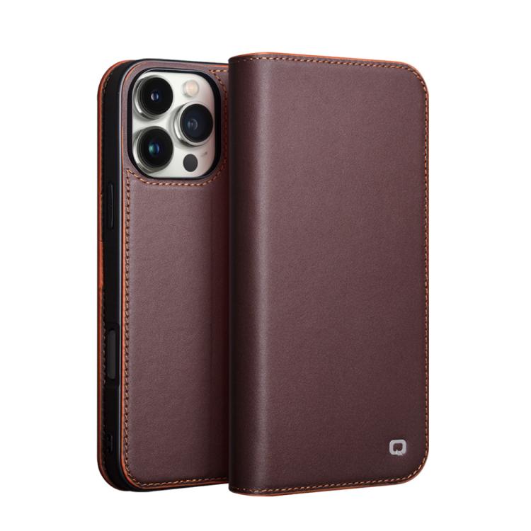 For iPhone 16 Pro Max QIALINO Classic Gen2 Genuine Leather Phone Case(Brown) - iPhone 16 Pro Max Cases by QIALINO | Online Shopping UK | buy2fix