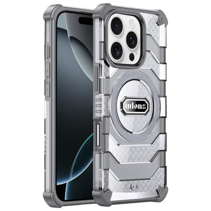 For iPhone 16 Pro Max wlons Explorer Series PC Hybrid TPU MagSafe Magnetic Case(Grey) - iPhone 16 Pro Max Cases by wlons | Online Shopping UK | buy2fix