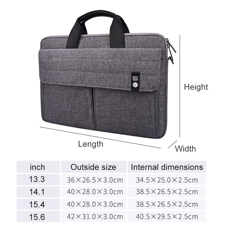 ST08 Handheld Briefcase Carrying Storage Bag with Shoulder Strap for 15.4 inch Laptop(Black) - 15 inch by buy2fix | Online Shopping UK | buy2fix