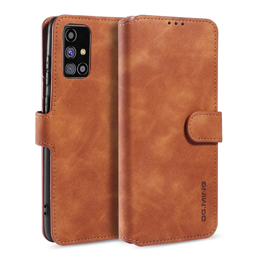 For Samsung Galaxy M31s DG.MING Retro Oil Side Horizontal Flip Case with Holder & Card Slots & Wallet(Brown) - Galaxy Phone Cases by DG.MING | Online Shopping UK | buy2fix