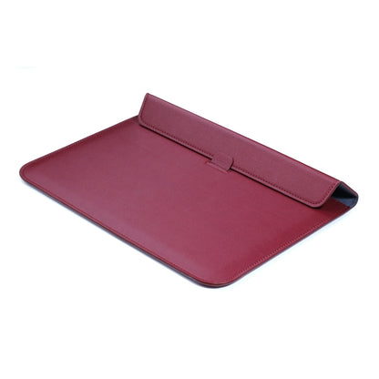 PU Leather Ultra-thin Envelope Bag Laptop Bag for MacBook Air / Pro 13 inch, with Stand Function(Wine Red) - Protective Bags by buy2fix | Online Shopping UK | buy2fix