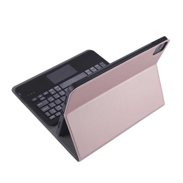 A098B-A Detachable ABS Ultra-thin Bluetooth Keyboard + TPU Tablet Case for iPad Air 4 10.9 inch (2020), with Stand & Pen Slot & Touch(Rose Gold) - For iPad Air by buy2fix | Online Shopping UK | buy2fix