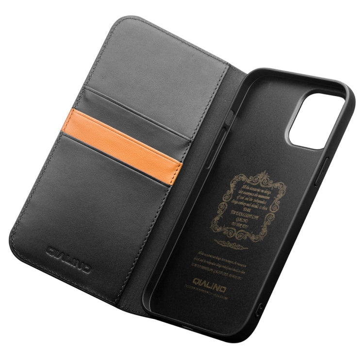 For iPhone 12 mini QIALINO Business Horizontal Flip Leather Case with Holder & Card Slots & Wallet (Black) - iPhone 12 mini Cases by QIALINO | Online Shopping UK | buy2fix